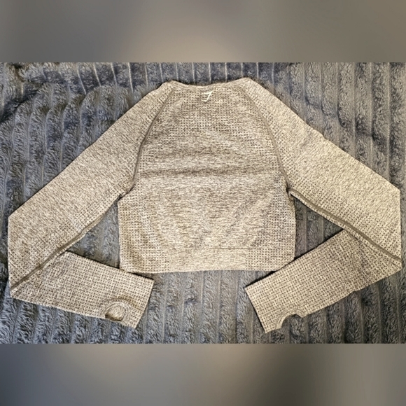 Gymshark Vital Seamless Long Sleeve Crop Top - Smokey Grey Marl - Picture 2 of 2